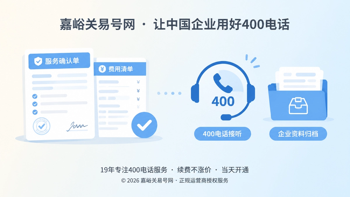 嘉峪关易号网400电话办理诚信服务封面图